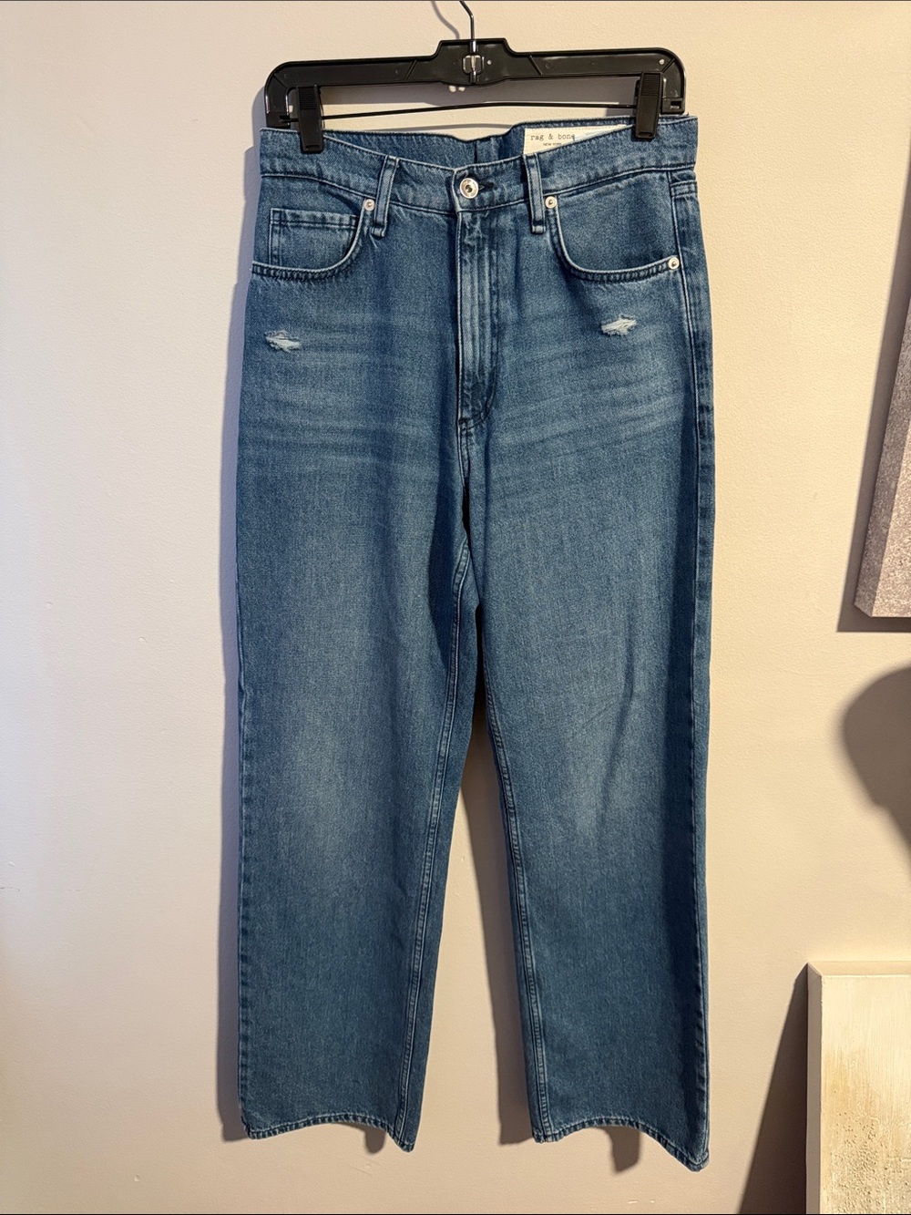 Rag & Bone Shannon high rise Relaxed Straight Leg Jeans - Blue size 27